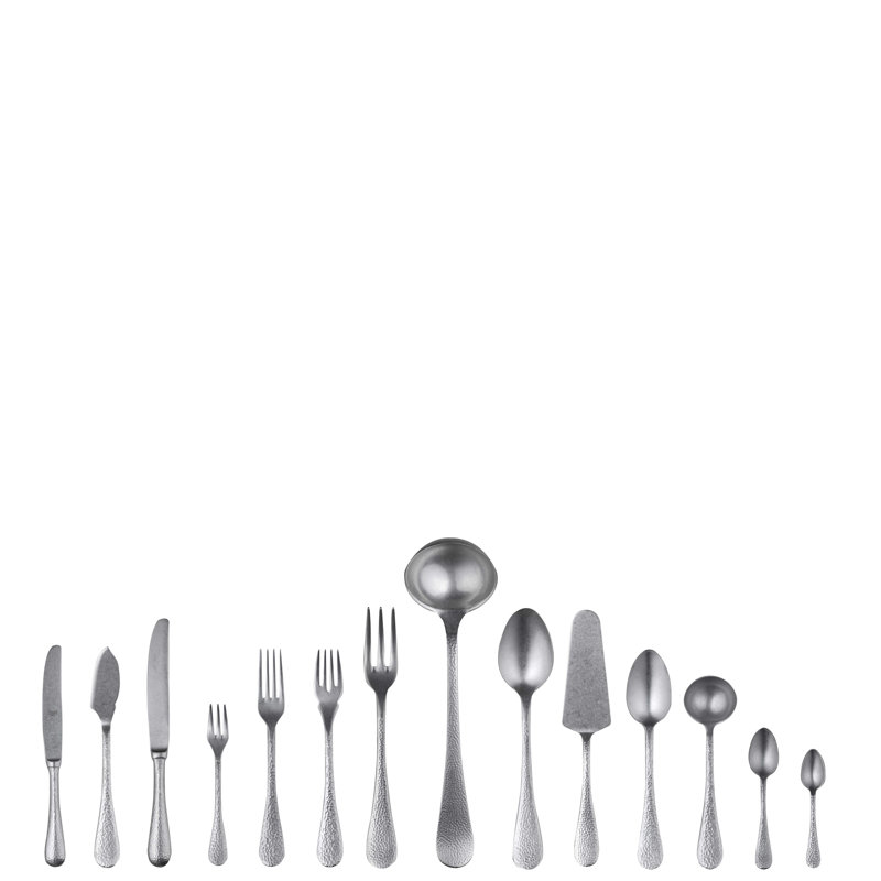 Epoque 113 - Piece Stainless Steel Flatware Set - Service for 12, Pewter