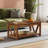Eoghan Farmhouse Coffee Table with Storage Shelf, Rustic Wood Square Coffee Table with X-Frame Base for Living Room-501212208