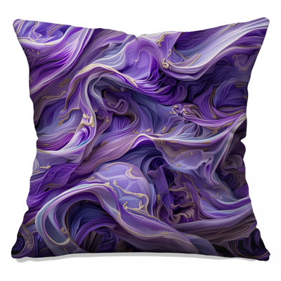 Flowing Purple Fabric Double Sided Throw Pillows