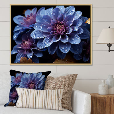 «Mums Nocturnal Elegance Midnight Indigo», reproduction sur toile