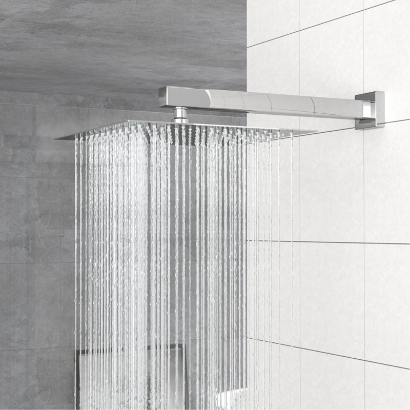 Dual 10 Inch Square Shower Head - Wall Mounted With Handheld