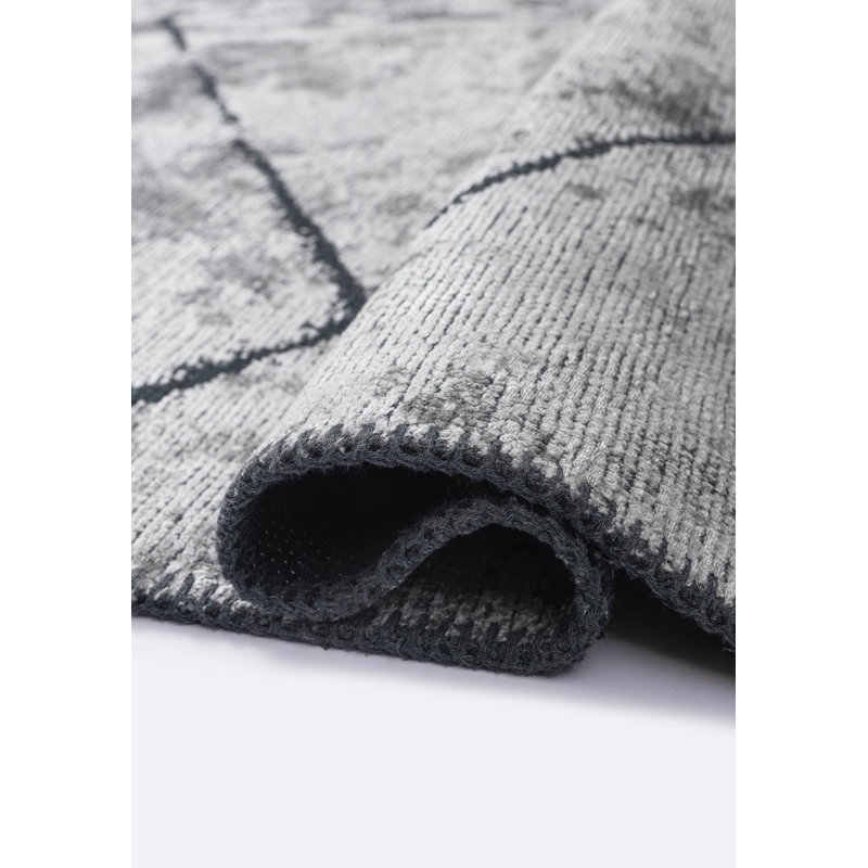Rapture Abstract Area Rug in Gray, Rectangle 6'7" x 8'3"
