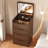 3 Drawers Vanity Desk with Plip Top Mirror,Small Make Up Vanity Set with Visible Glass Desktop-2114804081