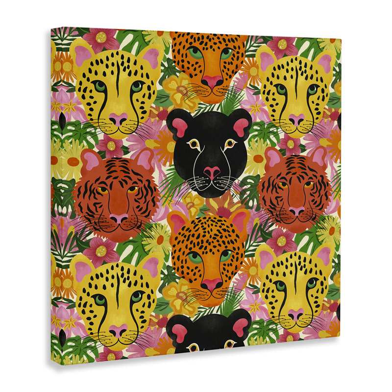Jungle Cats Wildlife, toile par Carrie Cantwell, H 24 po x l 24 po