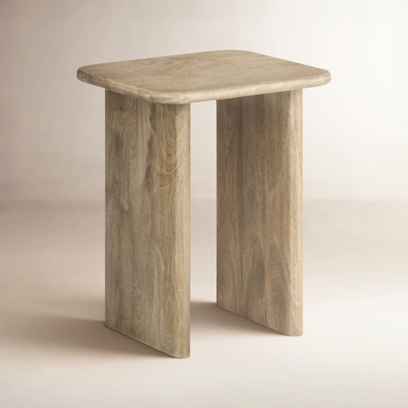 Table de bout en bois massif Folkes, Sable chaud