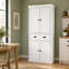 Armoire de rangement blanche autoportante avec tablettes réglables et tiroir, 76,5 cm (L) x 40,4 cm (P) x 183 cm (H)