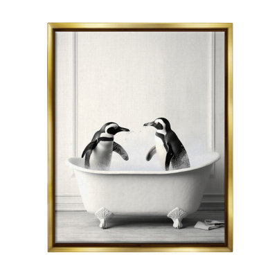 "Penguin Duo In Bath" par Lazar Studio sur toile