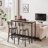 Bar Table Set With 2 Bar Stools PU Soft Seat With Backrest
