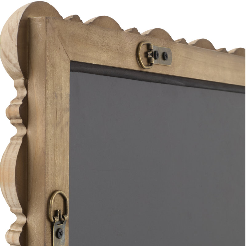 Solid Pine Wood Rectangle Accent Mirror, 40" x 30", Natural Wood