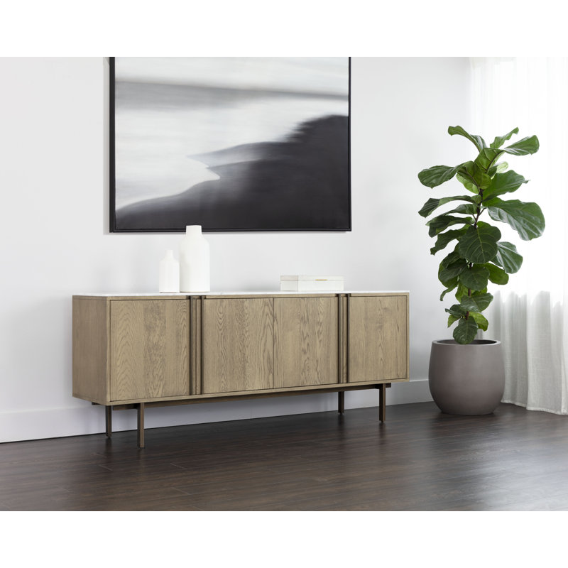Briar 78.75'' W Sideboard, Brown/White