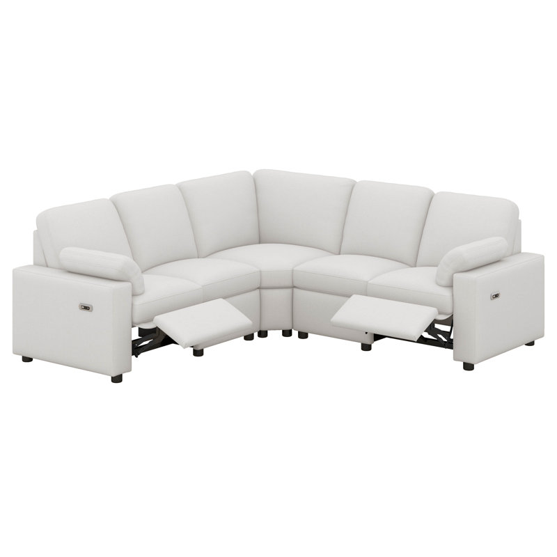 Canapé modulaire inclinable électrique 89 "avec ports USB, canapé modulaire avec deux tiroirs de rangement, Beige