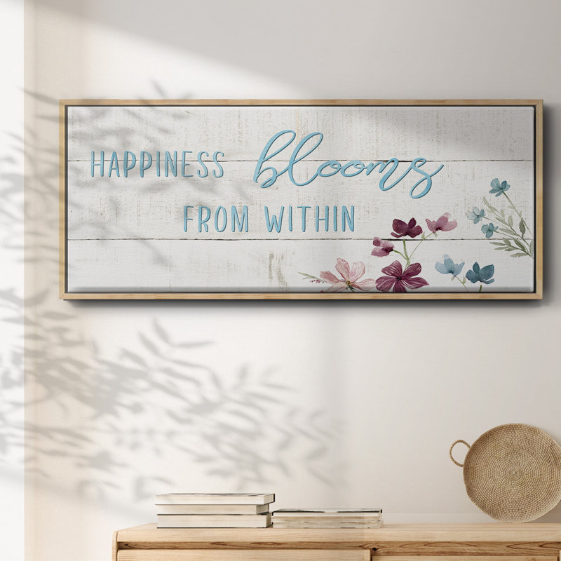 Happiness Blooms - toile encadrée, H 20 po x l 50 po