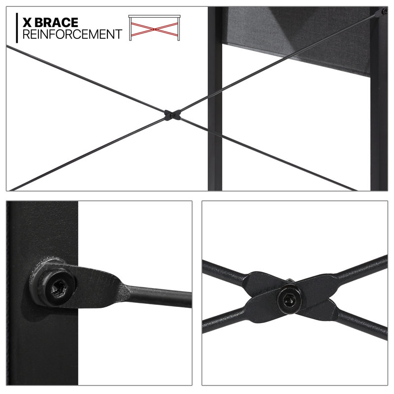 Black Adjustable Height 55" Computer Desk with Storage Bag
