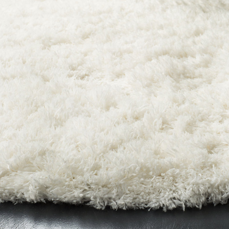Tapis blanc Hermina, Rond 6 pi 7 po