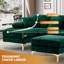 Canapé modulaire 114 po en molleton en forme de U avec pattes dorées-291939261