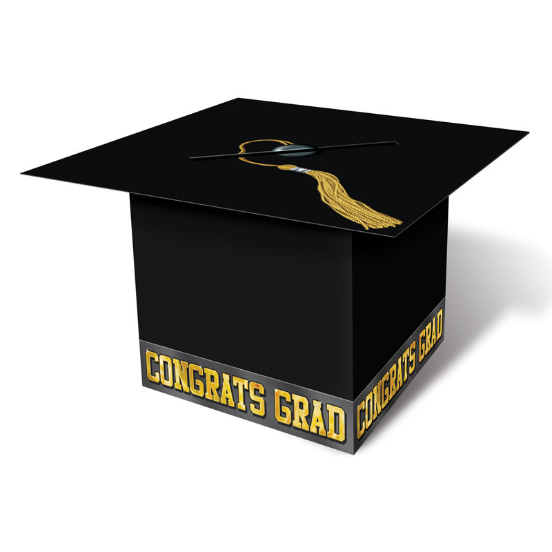 Boîte à cartes pour le chapeau de diplôme, Noir