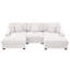 Canapé modulaire rembourré en velours côtelé beige 3 pièces Milbrey avec dossier coussiné et pieds en bois massif Milbrey-1658721892