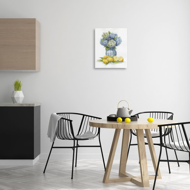Hydrangées et toile grappe de citron, design par Patti Bishop, H 20 po x l 16 po