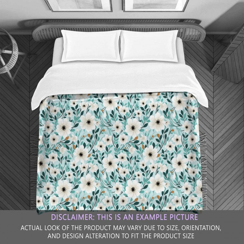 Polyester Floral Comforter, King Comforter, Turquoise