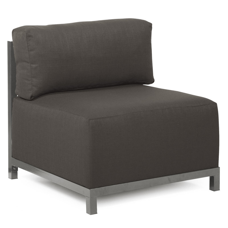 Housse pour chaise à coussins carrés, Sunbrella gris anthracite marin