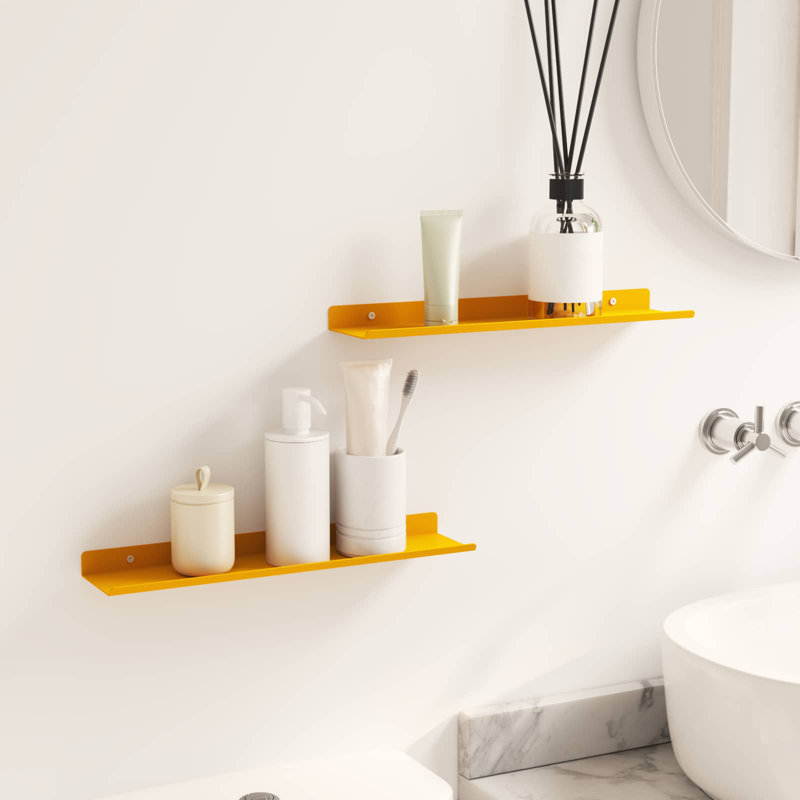 Steel Floating Shelf, Mustard Yellow