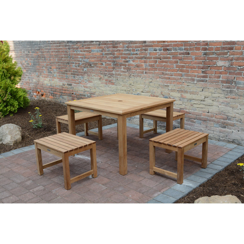 Charleston 2' Backless Teak Outdoor Dinning Bench