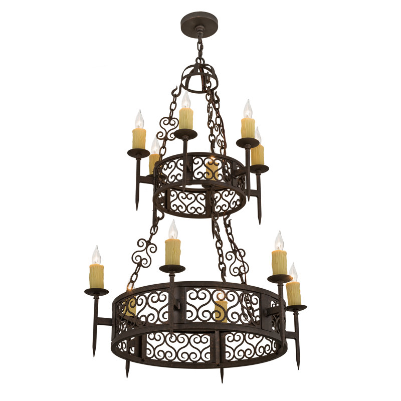 Lustre empire unique à 12 lumières Essie