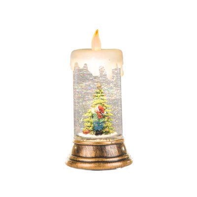 Lantern LED Candle Snow Globe