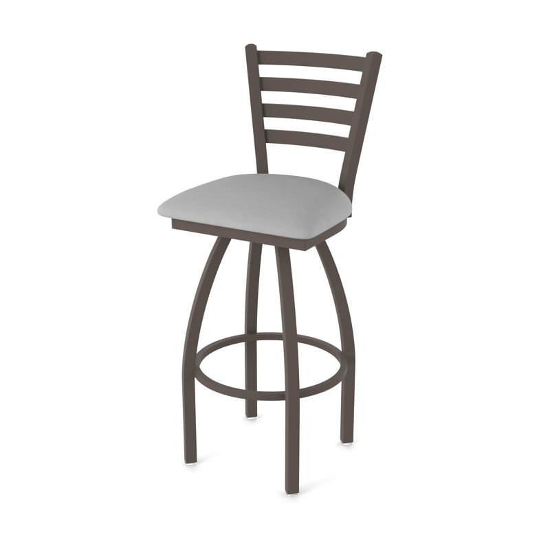 Jackie Swivel Stool, Bronze, Vinyl-Canter Folkstone Gray, Extra Tall (36" Seat Height)
