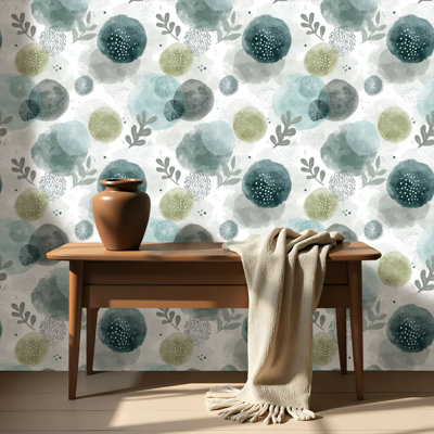 Papier de contact à peler et coller avec papier peint botanique scandinave Airy