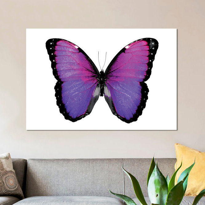 «Vibrant Butterfly IV» par Julia Bosco, impression sur toile tendue, H 40 po x l 60 po x P 1,5 po