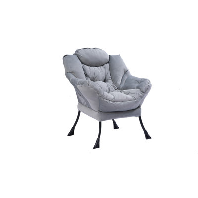 Lissianna Modern Lazy Chair, Accent Lounge Chair, Single Sofa Chair with Armrests and A Side Pocket by Wrought Studio