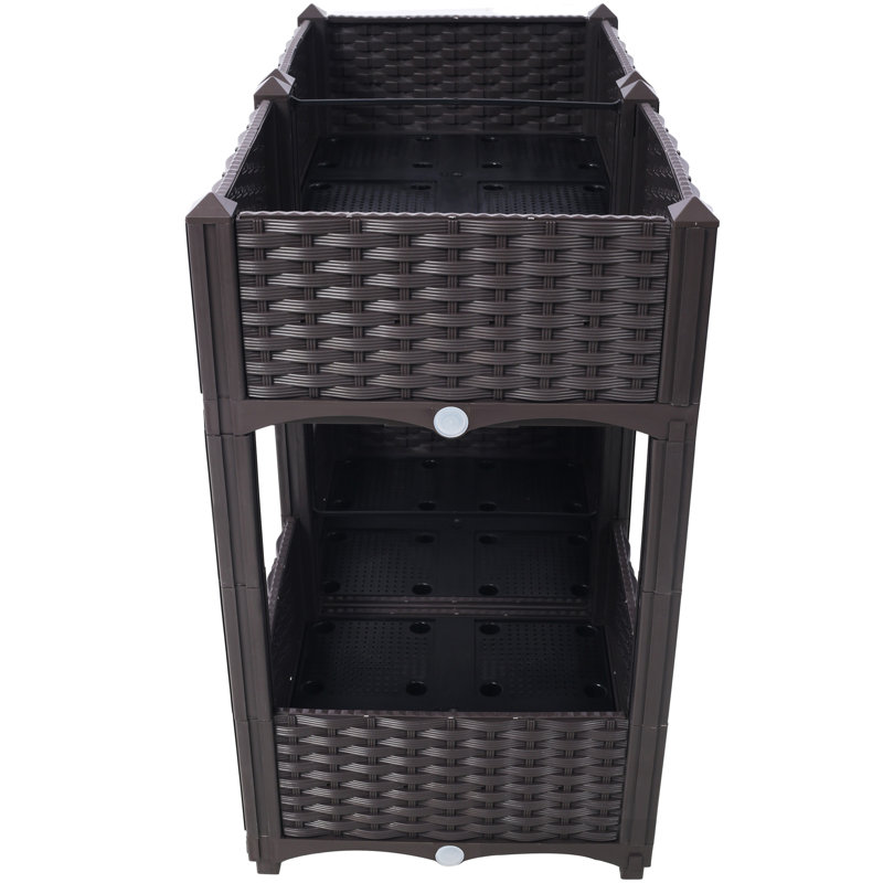 Planter Raised Beds - Elevated Planter Garden Box With Drainage Plug Raised Garden Beds For Vegetable/Flower/Herb Outdoor Standing Planter Beds Gardening Kit,31.5"X15.7"X27.7"