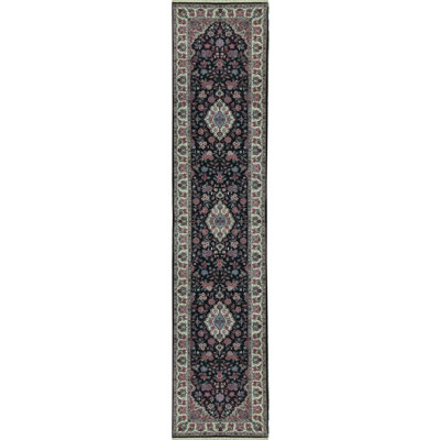 Hand-Knotted High-Quality Black Runner