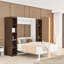 Grand lit escamotable mural avec deux armoires pliables-1399734439