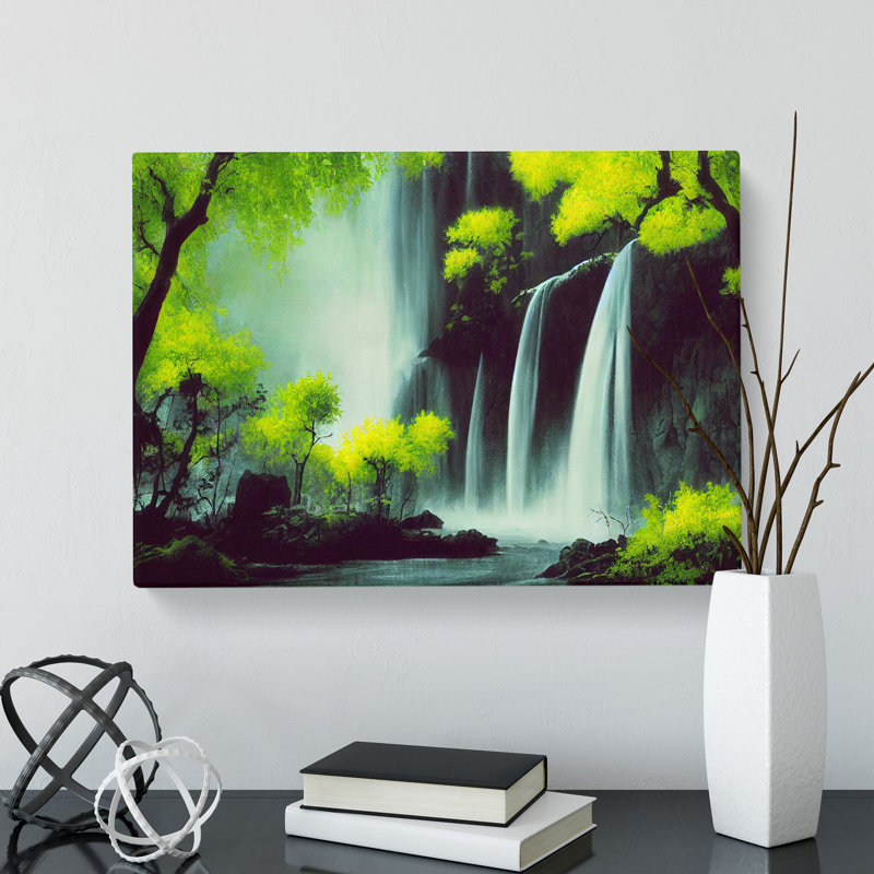 Joyous Waterfall - Wrapped Canvas Print, 50cm H x 76cm W x 3cm D
