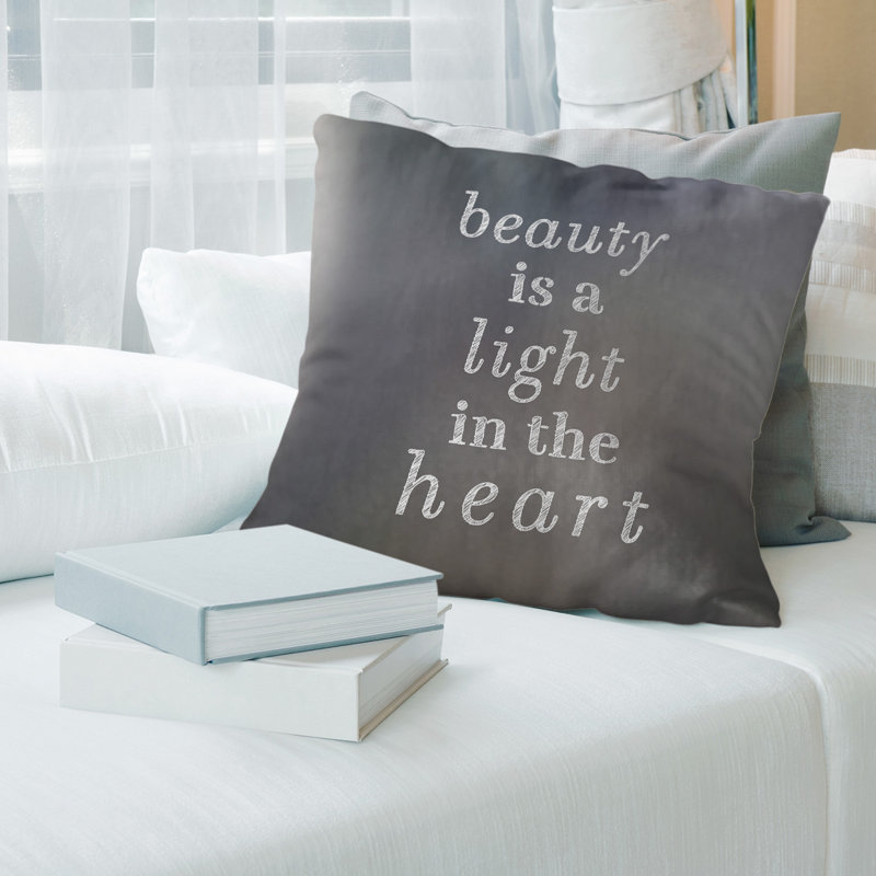 Housse de coussin Handwritten, 26 po x 26 po, Blanc / Rose, Pas de remplissage