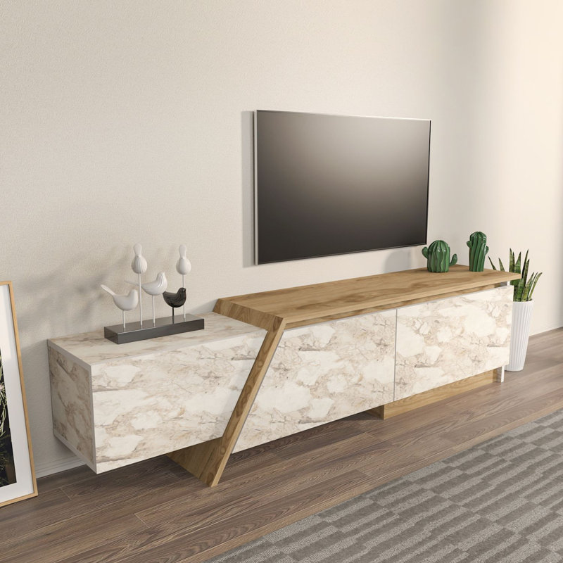 Meuble télé Bruce, 70,9 po x 11,8 po x 28,3 po | 100% panneau de particules enduit de mélamine, épaisseur: 0,7 pouce | Design élégant, parfait pour le salon et les espaces de divertissement, élégant et fonctionnel