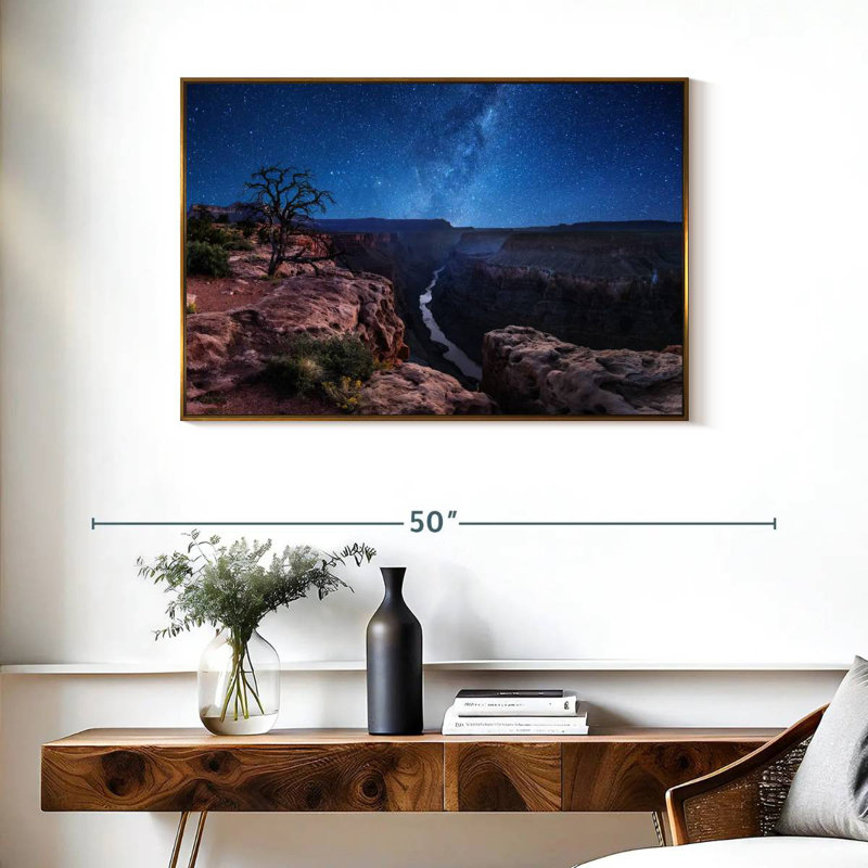 Nuit étoilée du Grand Canyon, Cadre flottant doré, 37 po x 25 po