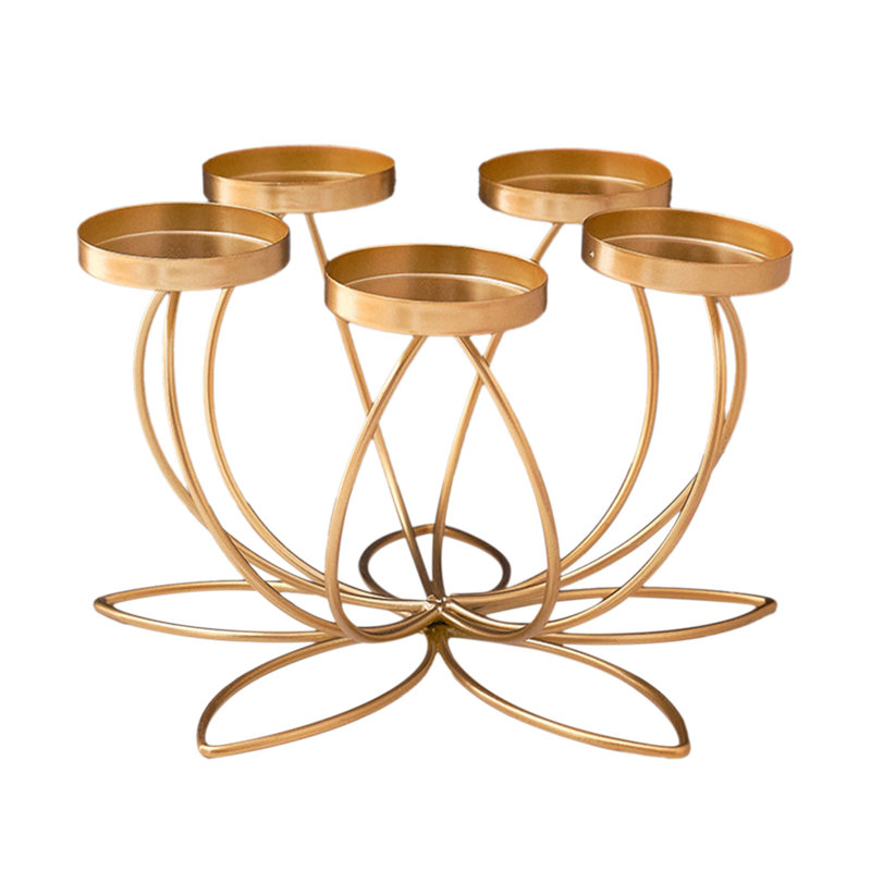 Fer bougeoir romantique chandelles accessoires de table décorations de table moderne créative chambre à coucher, Doré