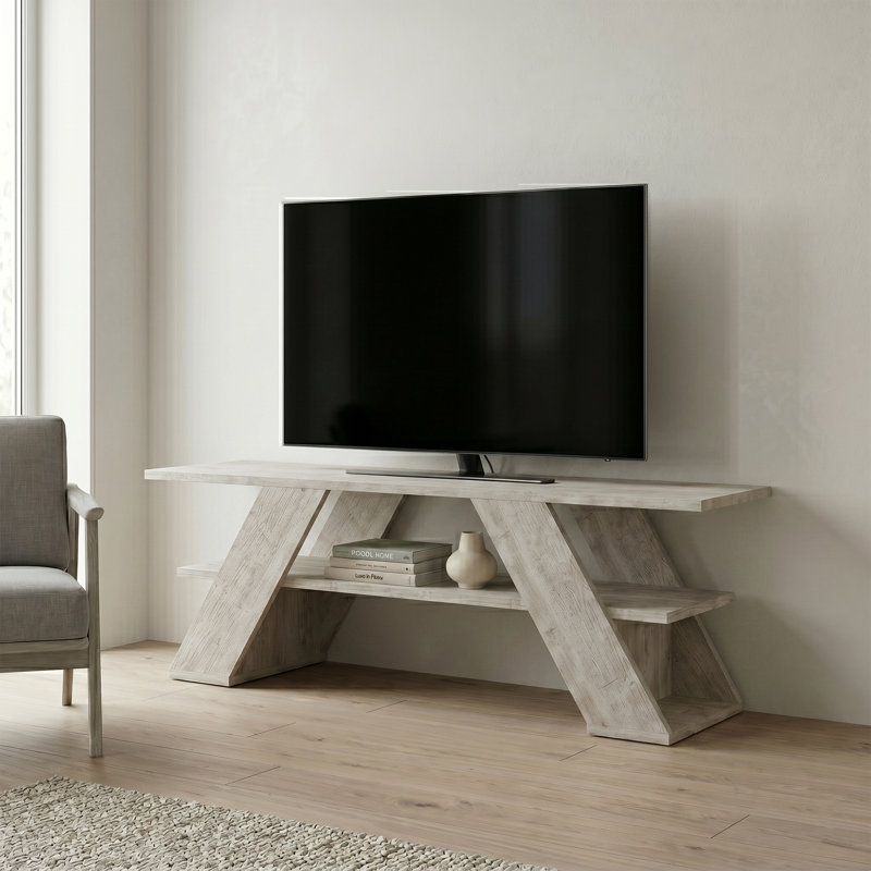 Meuble télé pour téléviseur de 55 po ou moins Alastair, Blanc antique