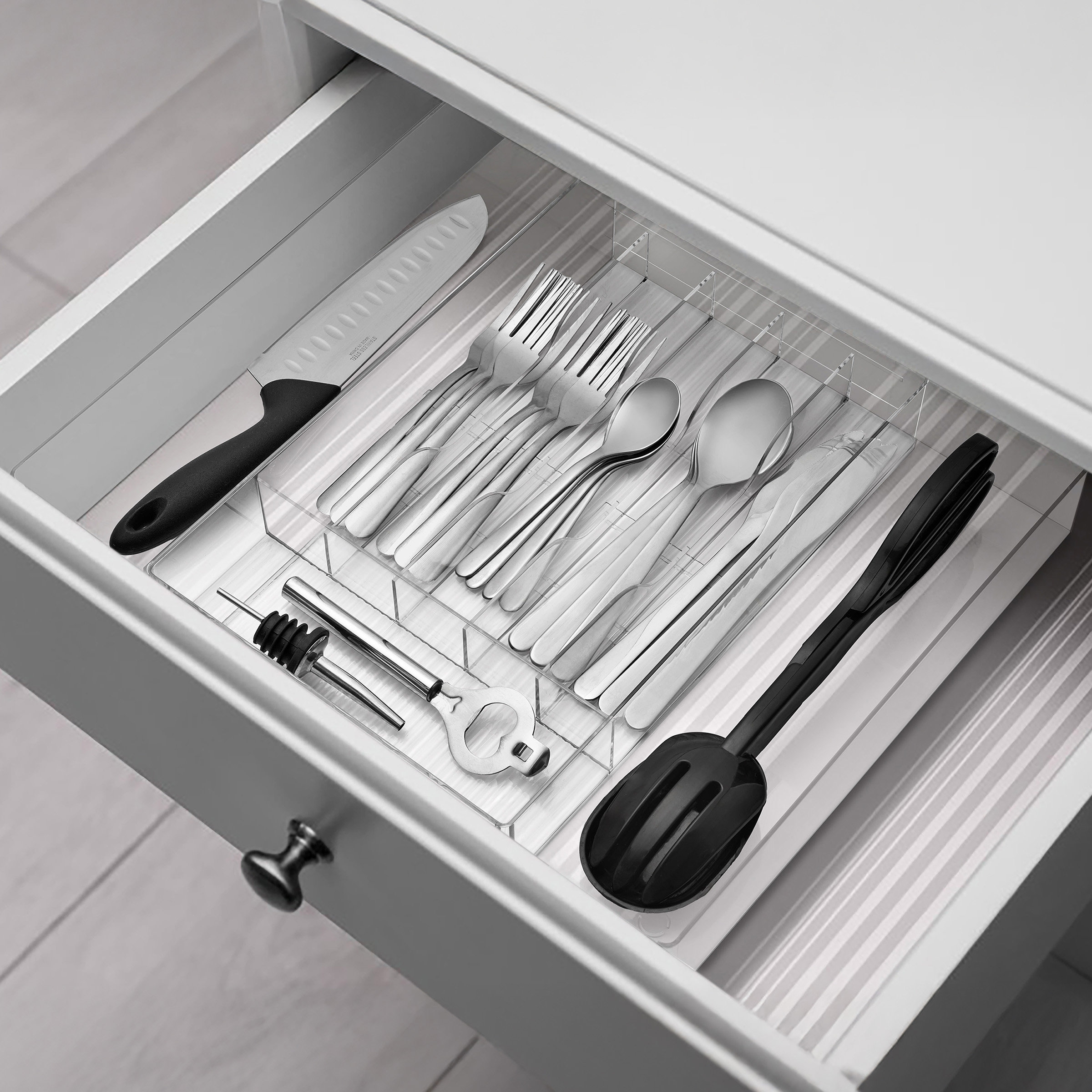 Sorbus Silverware Organizer  Expandable Kitchen Drawer Organizer, Adjustable Utensil Organizer, Cutlery Tray for Forks, Knives, Spoons  Multipurpose Flatware and Kitchen Storage Solution | Wayfair