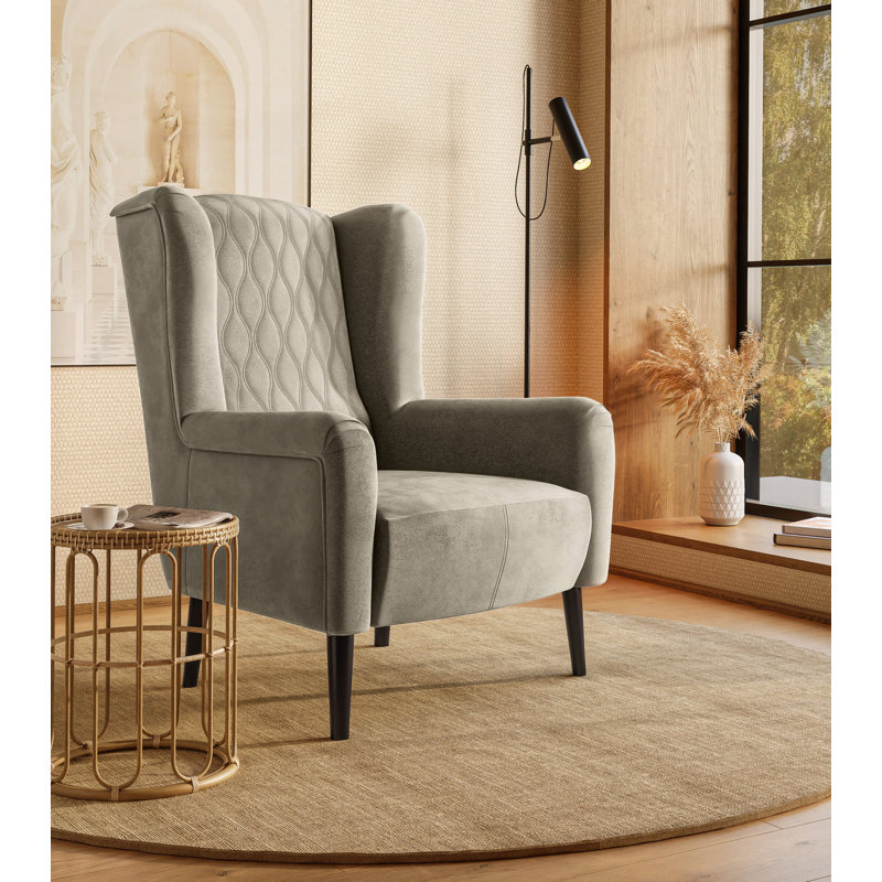 Smelley Upholstered Armchair, Beige