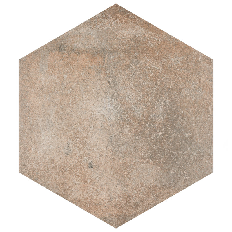 Boston Ferro 14" x 16" Porcelain Wall & Floor Tile, Cream/Brown/Tan