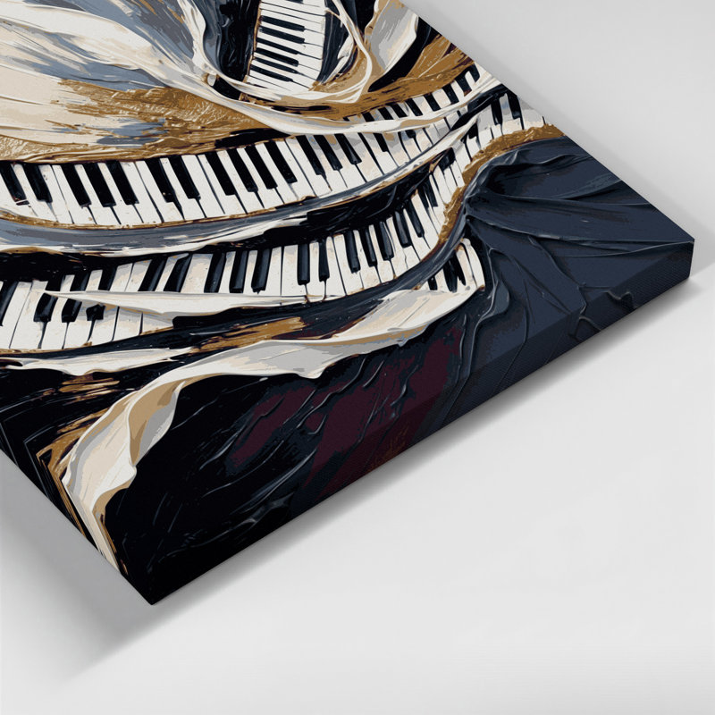 Art musical sur toile gris, H 12 po x l 18 po