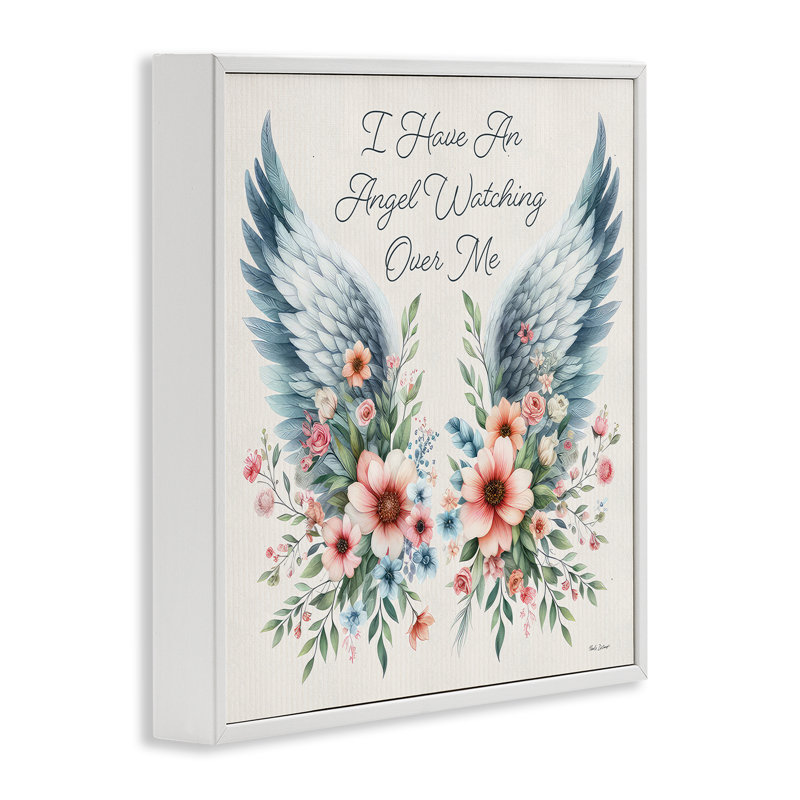 « Angel Watching Me » : giclée sur toile dans un cadre gris, une œuvre de Nicole DeCamp, Giclée encadrée blanc bord de mer