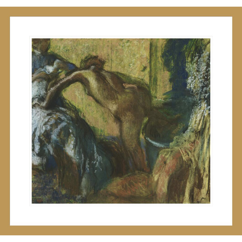 After the Bath by Edgar Degas -Framed Giclee Print, 23.5" H x 24.86" W