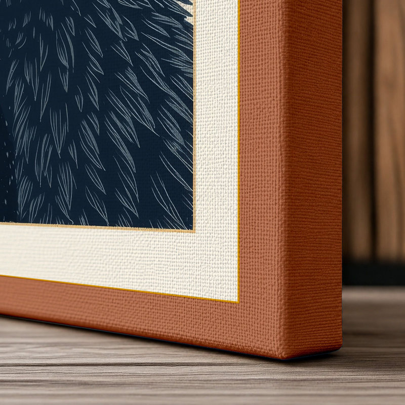 Black Bear Portrait Scandinavian - Wrapped Canvas, 24x16 - 61.0 x 40.6 cm, Terracotta Border