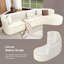 Canapé modulaire Boneless de 132 po au design incurvé, canapé modulaire en chenille 2 pièces avec 4 coussins, éponge moelleuse et coussin à ressorts, grand canapé modulaire en éponge pour le salon-1559310063