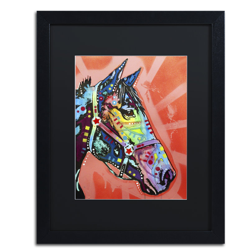 « wc cheval 3 », impression sur toile encadrée, Noir, H 20 po x l 16 po x P 0,5 po, Noir